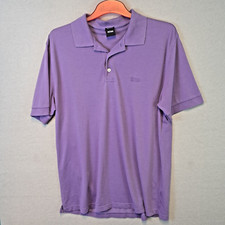 Hugo Boss Polo Shirt Size Large Purple Pima Cotton Casual 