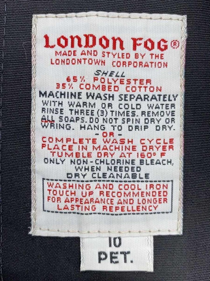 London Fog Trench Coat//Cotton/Cml 495 eBay