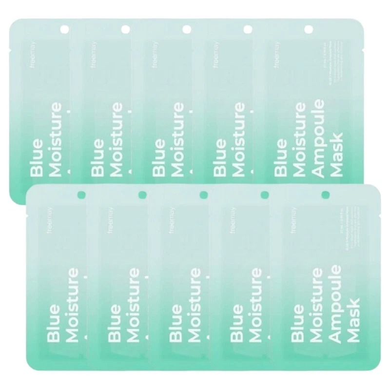 Freemay Blue Moisture Ampoule Sheet Mask 10 Sheets Face Masks - Picture 1 of 1