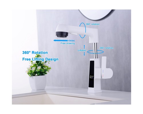 Bathroom Sink Faucet with Pull Out Sprayer, Temperature Digital Display Bathr... - Picture 4 of 8