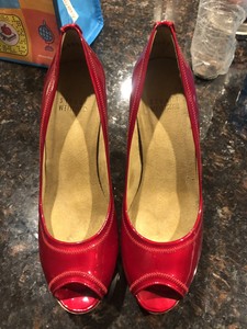 blood red high heels