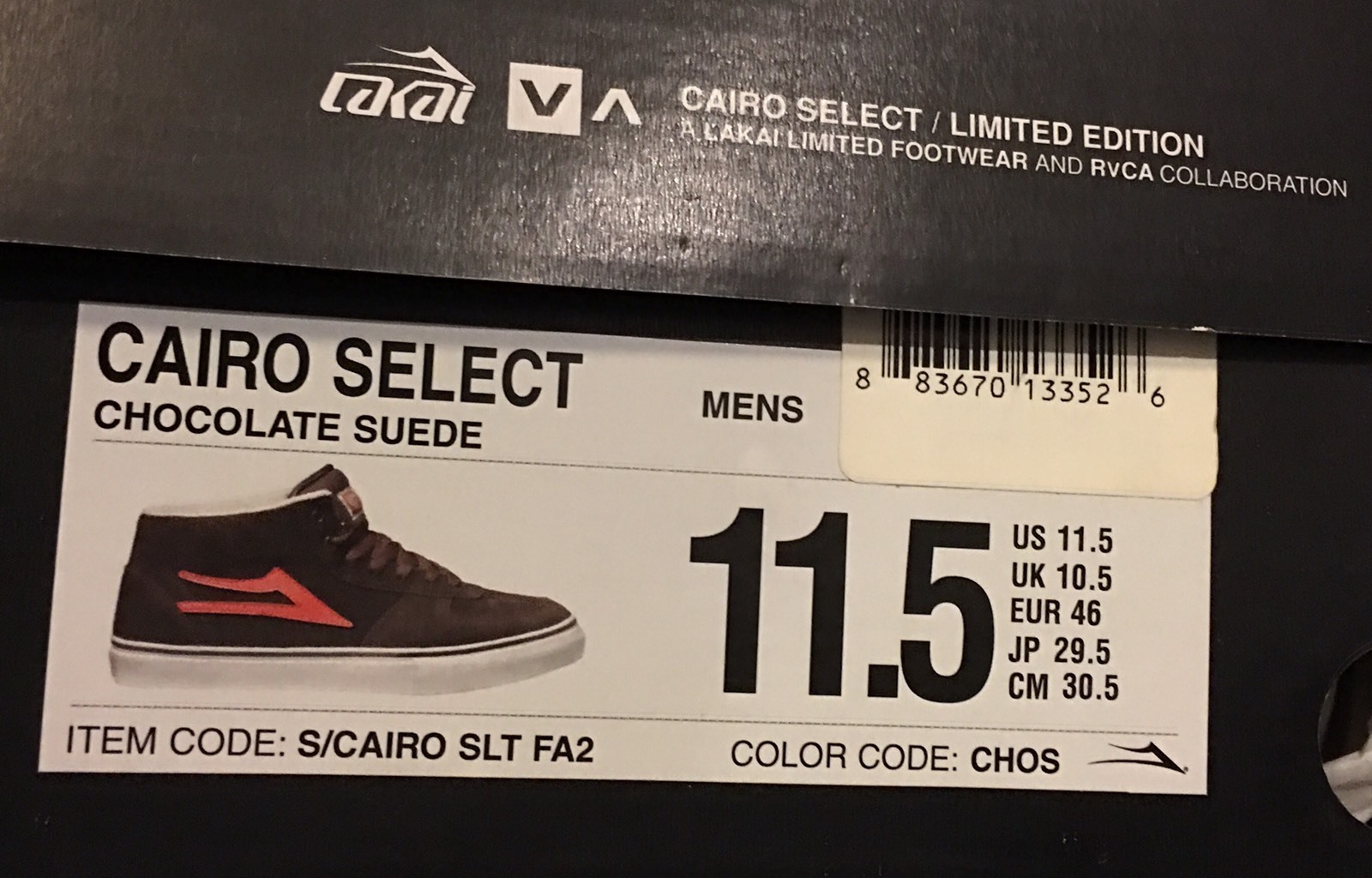 Lakai Cairo Select Size Chocolate Suede Cairo Foster Pro