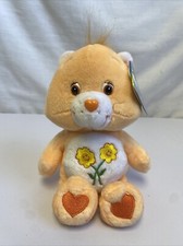 Vintage 2002 Friend Bear Care Bears 8" Peach With Flowers Plush Stuffed NEW NWT