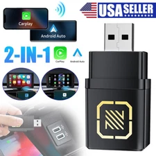 2in1 Mini Carplay Wireless Adapter USB Bluetooth Dongle for iPhone Android Auto