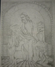 * ARTEX 2205 JESUS AND THE CHILDREN   Picture to paint (tri chem)