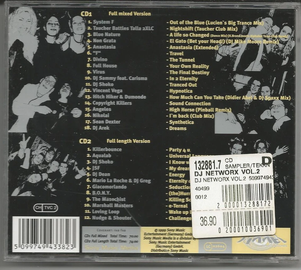DJ NETWORX Vol.2  - 2 CDs 1999/SONY- NEU/NEW - 30 tracks - Bild 2 von 2