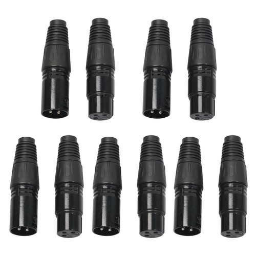 5Pairs Audio Connect Plug Black 3Pin XLR Audio Signal Access Cable Plug Home Use - Bild 3 von 3