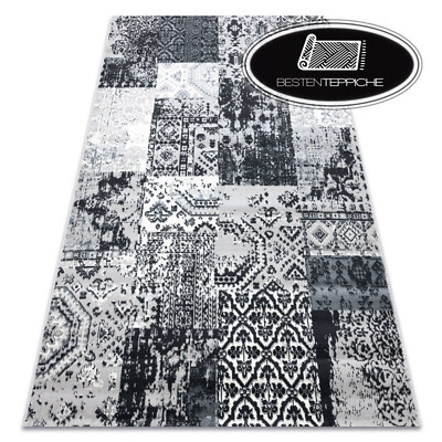 Real Fashionable Cheap Modern Rugs '' Vintage '' Grey Patchwork Best Quality