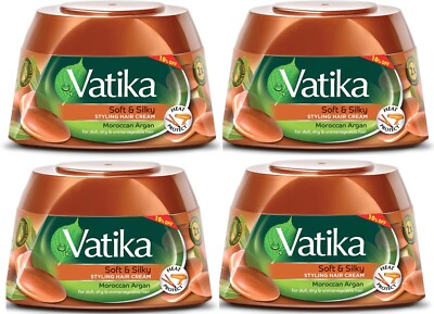 Vatika Moroccan Argan Styling Hair Cream Soft & Silky For Dull, Dry Hair  4X70ml