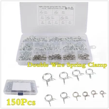 150x Car Wire Hose Pipe Spring Clips Pipe Stainless Steel Air Fuel Tube Clamps