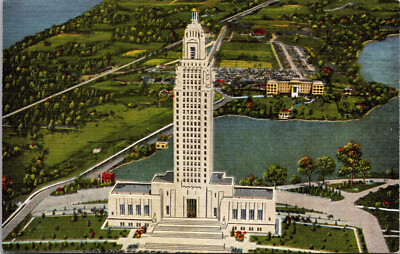 Baton Roughe Louisiana LA State Capitol Aerial View Vintage Ca 1940 | eBay