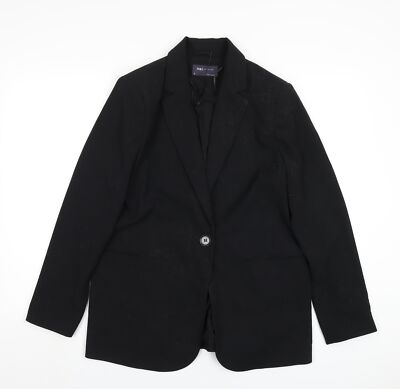 Marks and Spencer Damen Schwarz Polyester Jacke Blazer Größe 12