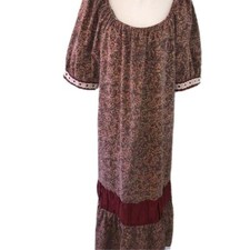 Sun Babes Collection Dress Womens Vintage Size XL Cotton Floral Short Sleeve