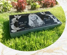 24x12x3 Stone Memorial Marker Human Solid Granite Cemetery Diamond Engraving