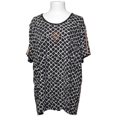 Brandtex, T-shirt, Größe: 3XL, Schwarz/Weiß, Elasthan/Viskose, Damen #jix