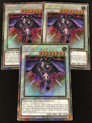 #ad Yugioh Scrap Dragon RA03 EN240 1ST PLATINUM Secret x3 NM $4.24