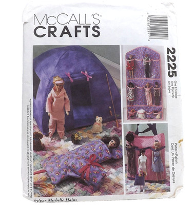 McCalls 2225 Barbie Tent Sleeping Bag Sewing Pattern Fashion Doll Cat Dog Crafts