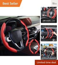 2pcs Car Steering Wheel Coveranti-skid Carbon Fiber Red Steering Wheel Pr... 2pcs Car Steering Wheel Coveranti-skid Carbon Fiber Red Steering Wheel Pr...