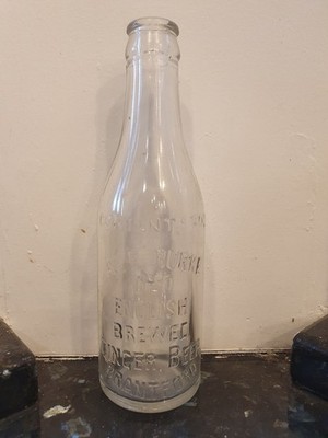 Antike A E Burke englisch gebraute Ingwer Bier Glasflasche Brantford 7 fl oz