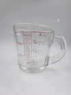 Pyrex 508 1-Cup Measuring Cup Red Lettering Closed D Handle USA Vintage
