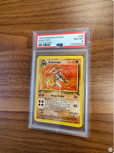 Kabutops (1st Edition) graded PSA 8 for sale on eBay