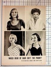 1950s Chlorodent Toothpaste Ad & Wigs Win Model Extra Jobs Vintage Magazine Page