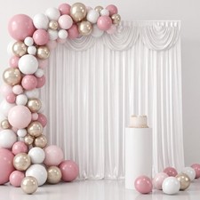 2pc Elegant Wedding Backdrop Curtains White - for Wedding, Birthday, Graduations