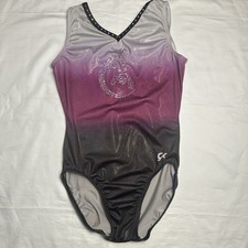 GK Elite Ombre Rhinestone Embellished V Neck Sleeveless Gymnastics Leotard AM