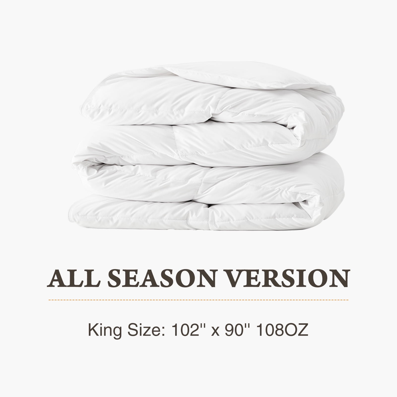 GIANNA Comfort  Lightweight Duvet Insert Comforters Queen Size,88" x 88", White