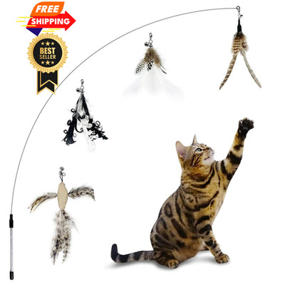 TTcat Cat Wand Toys,Interactive Bird Simulation Toy Set,Fishing Toys