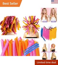 Safe Fun 50 Pcs Heatless Hair Curlers - DIY 22 Inch Magic Curls for All Hair