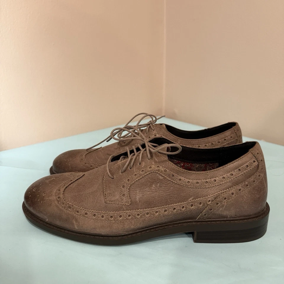 Zapatos de vestir Dunham para hombre de cuero con punta de ala Oxford gris talla 11,5 2E Foto 4 de 4