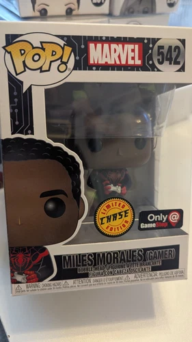 Figura exclusiva de Miles Morales (Gamer) CHASE Funko Pop #542 con protector Marvel 