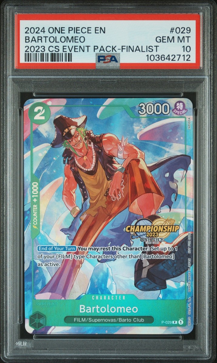 英語版finalistワンピース　championship Bartolomeo Bartolomeo (CS 2023 Event Pack Finalist Ver.) P-029 One Piece