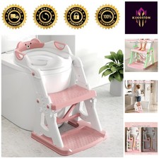 2-in-1 Potty Training Seat  Step Stool for Kids   Adjustable, Pink Comfort