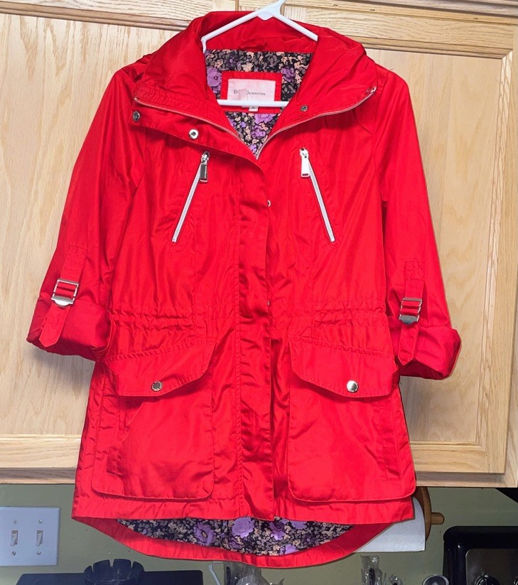BCBGeneration Red rain coat, (Extra small) Lightw… - image 1