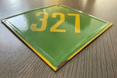 Vintage Tin Enamel Porcelain Sign Industrial - Gate Area Number