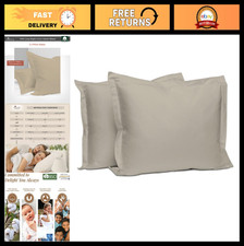 Luxurious 400 Thread Count King Size Pillow Shams Set of 2 - Simply Taupe Cotton