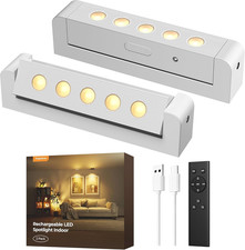LED Spotlights Indoor, Rechargeable Uplights with Daily Auto Timer, 5500Mah Batt