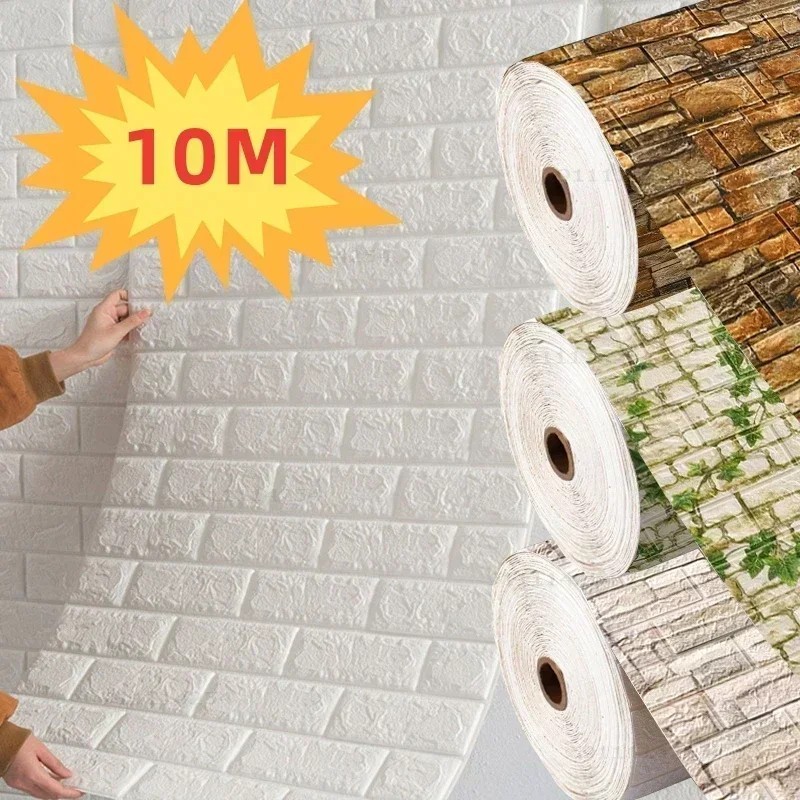 3D Foam Brick Self Adhesive Wallpaper Waterproof Wall Stickers Home Decor