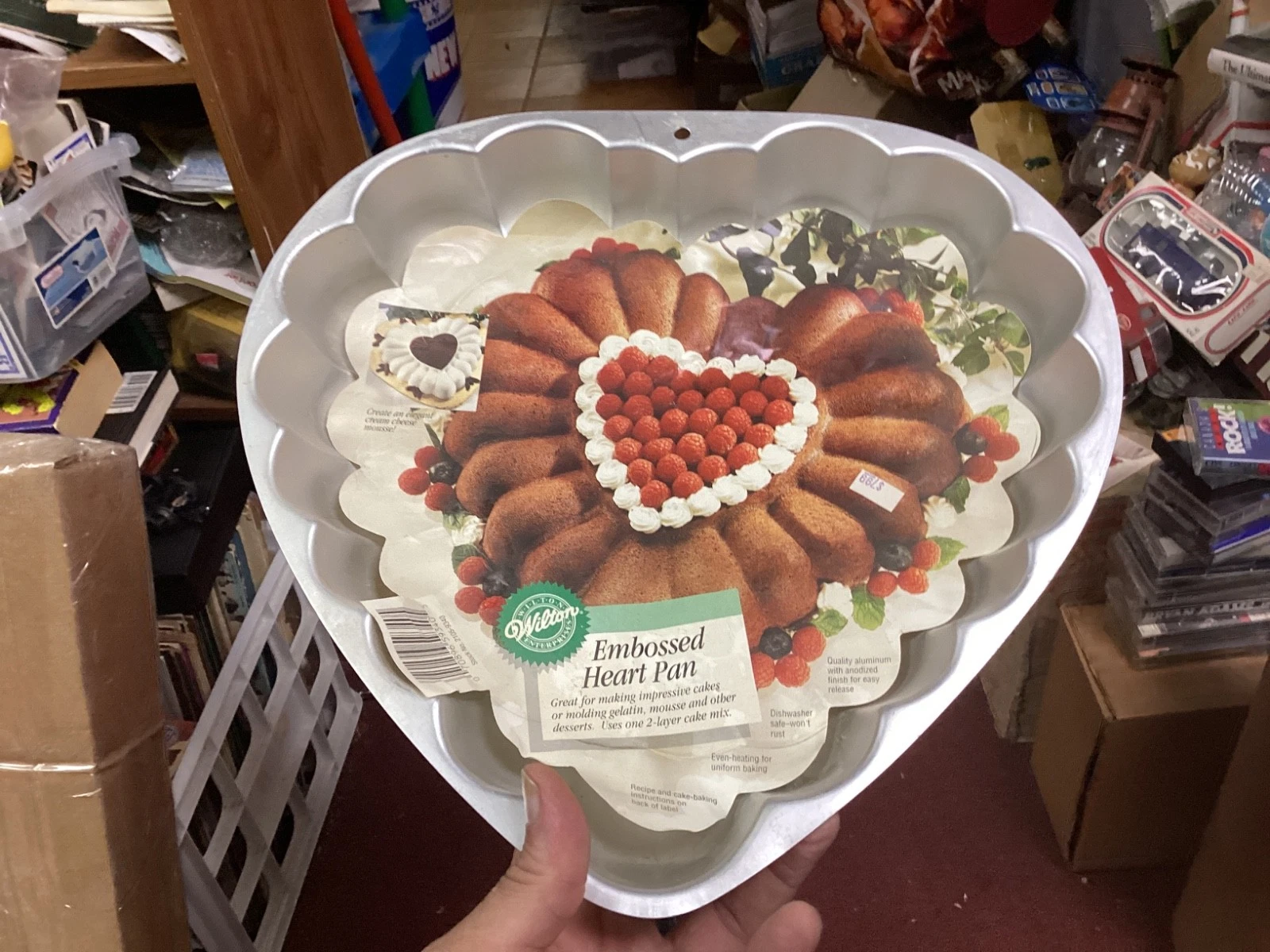 1993 Wilton Cake Pan "Embossed Heart" with Instructions Wedding love #2105-9340