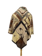 ESPRIT 100% Pure Silk Scarf Floral Leopard An...