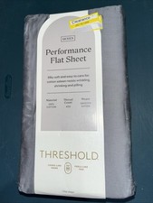 Threshold 400 Thread Count Performance Flat Sheet Dark Gray Queen 