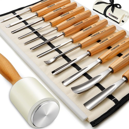 Wood Carving Kit, Tools Set of 12 Chisels and Canvas Roll Gouges | eBay