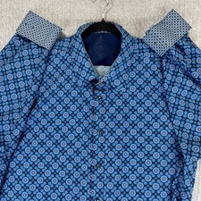 Construct Geometric performance dress shirt Men XXL Long Sleeve 4 Way Stretch