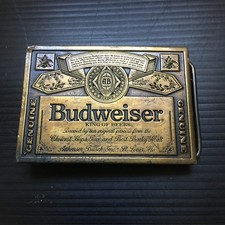 Vintage Official Genuine Budweiser King of Beers AB inbev Belt Buckle A-168 3"L
