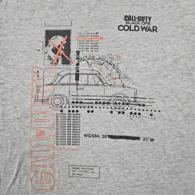 Call of Duty Black Ops Cold War T Shirt Men's Medium Gray Graphic