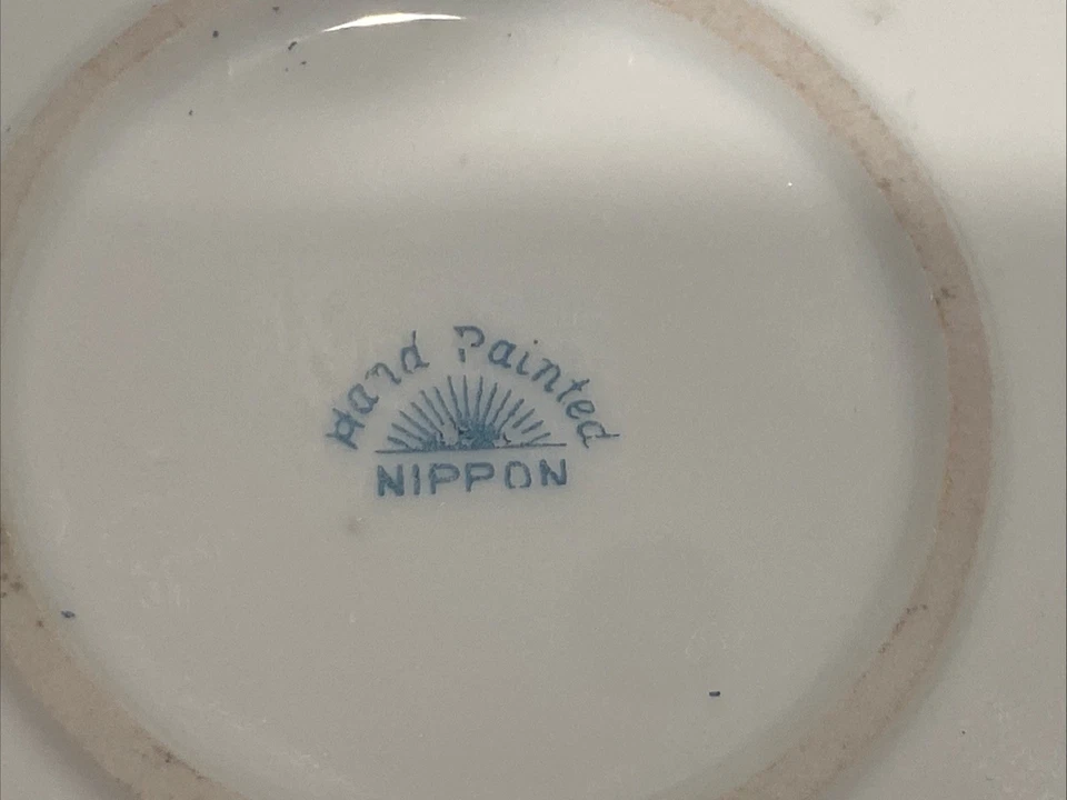 古董日本手绘瓷制盐窖/饰品粉红色玫瑰,金色 L15 — 第 4/4 张图片