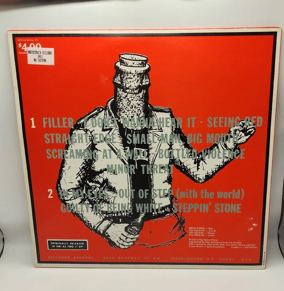 VINTAGE Minor Threat LP Cover/Insert 80s UK Press Dischord 12 ($4.00) NO VINYL Foto 2 de 4