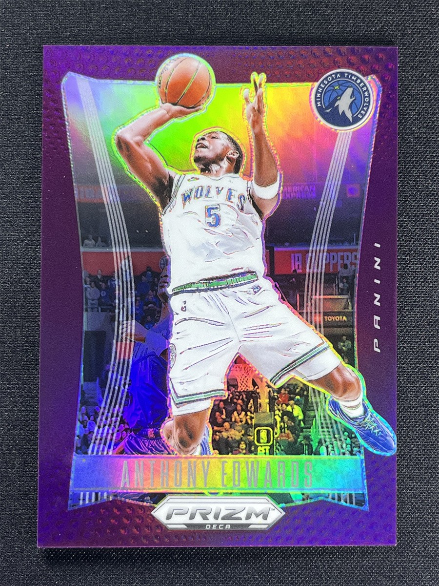 2023-24 Panini Prizm DECA Anthony Edwards #63 Purple Prizm Timberwolves /99